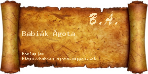 Babiák Ágota névjegykártya